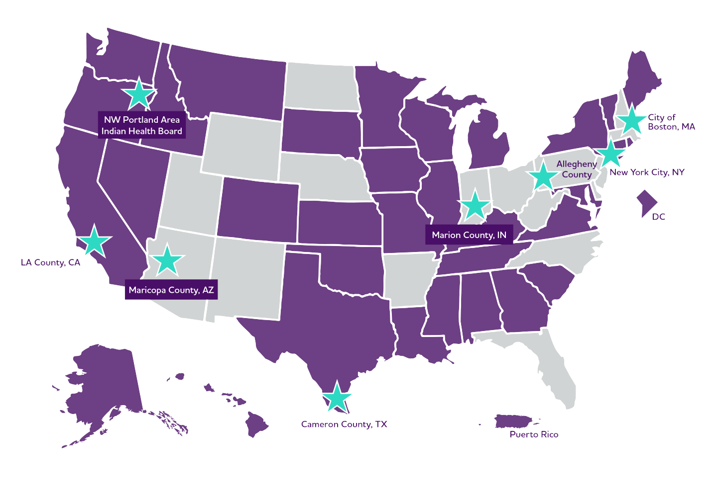 BOLD awardees map