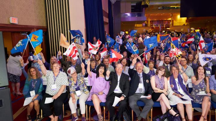 Large Group Advocates Waving State Flags