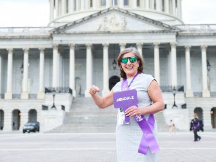 woman with sign